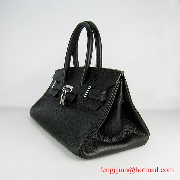 Hermes Birkin 42cm Togo Leather Bag 6109 Black silver padlock Hermes Birkin 42cm Togo Leather Bag 6109 Black silver padlock
